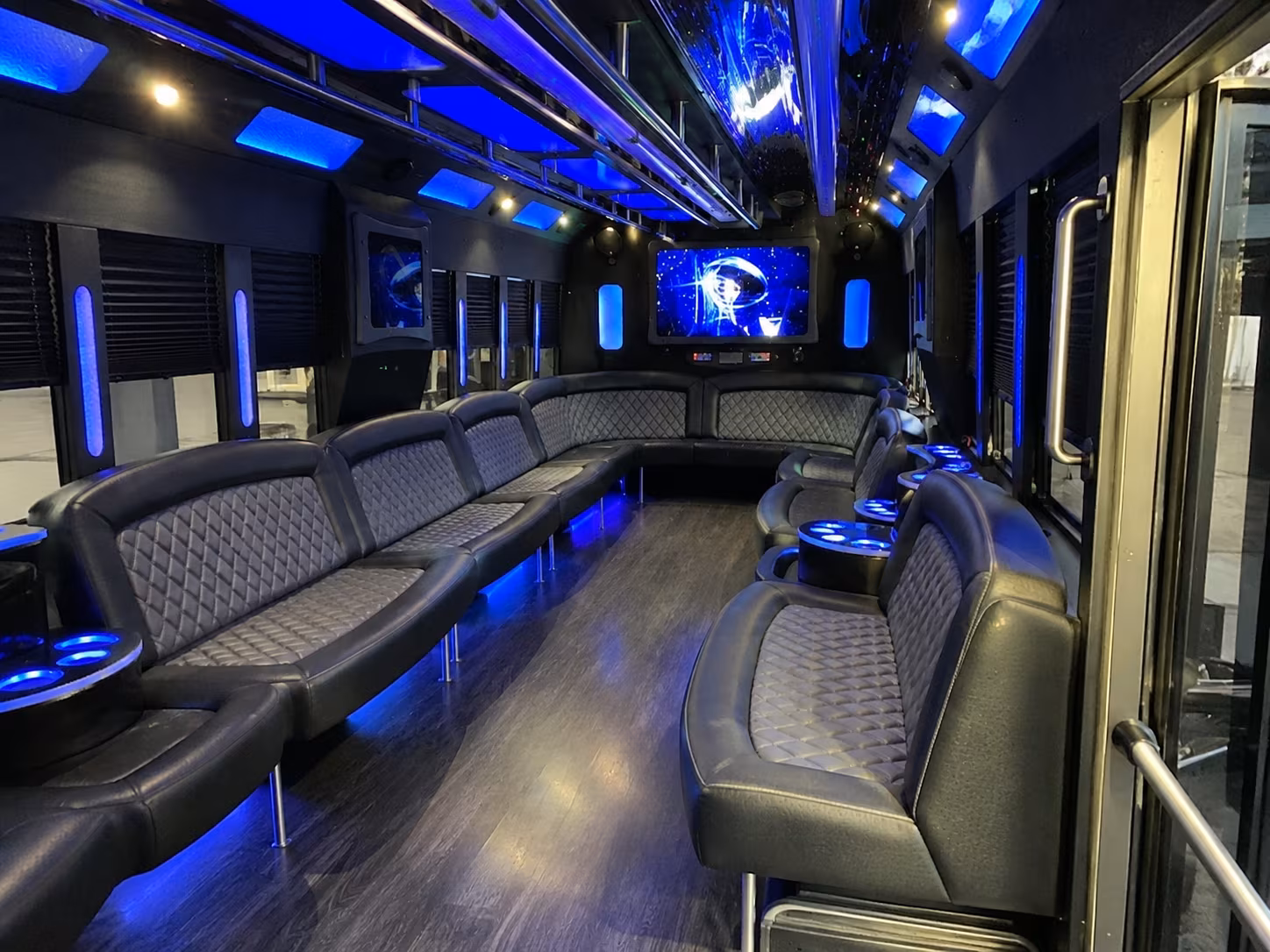 lawrence 28 passenger party bus interior
