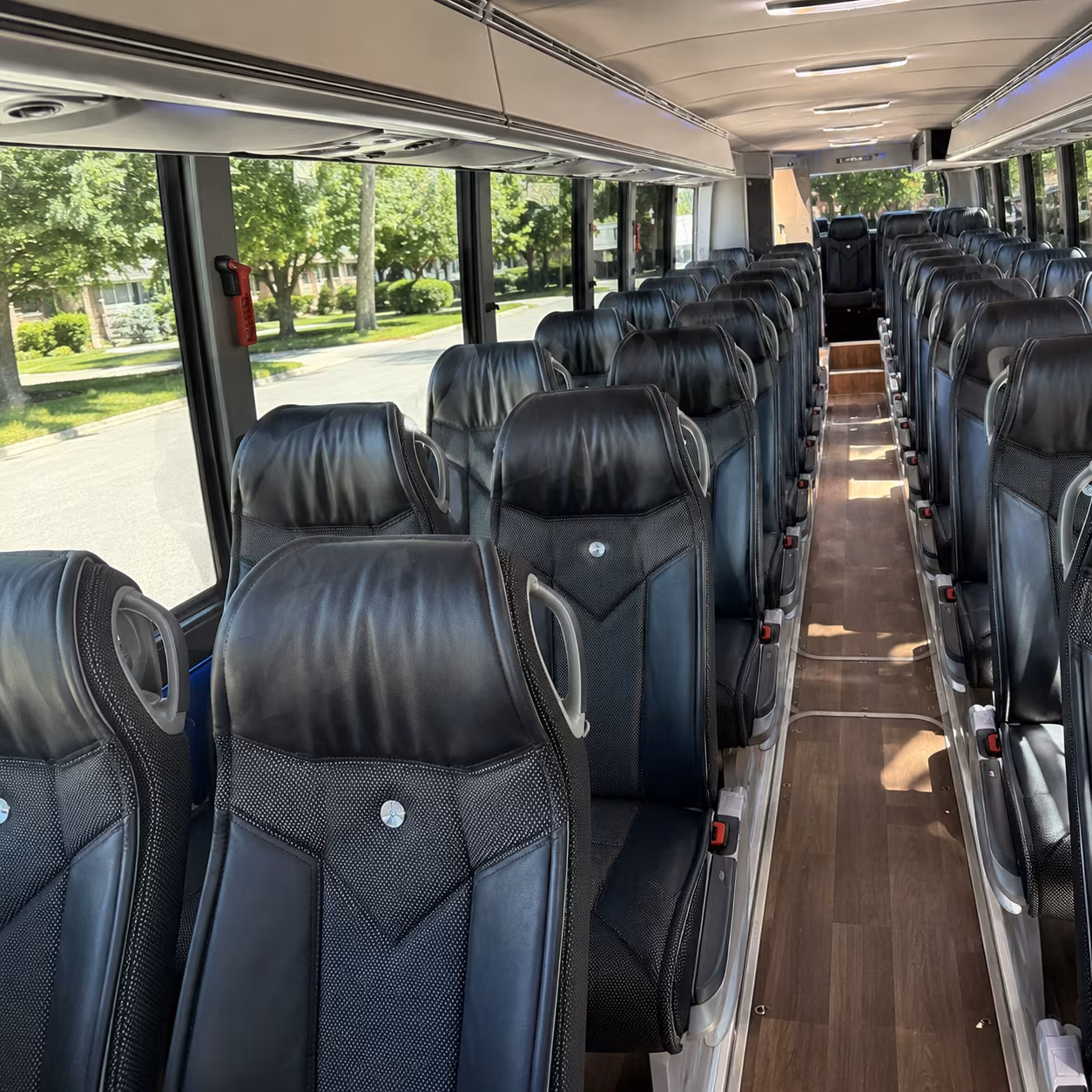 lawrence 40 passenger charter bus inside