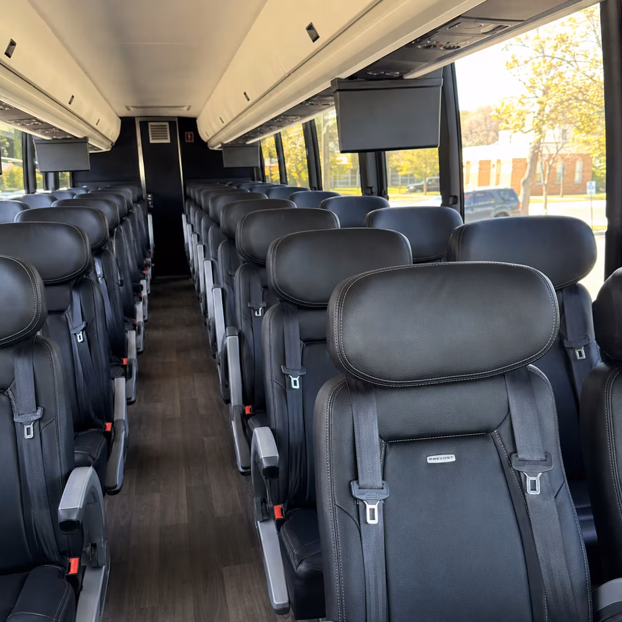 lawrence 45 passenger charter bus inside