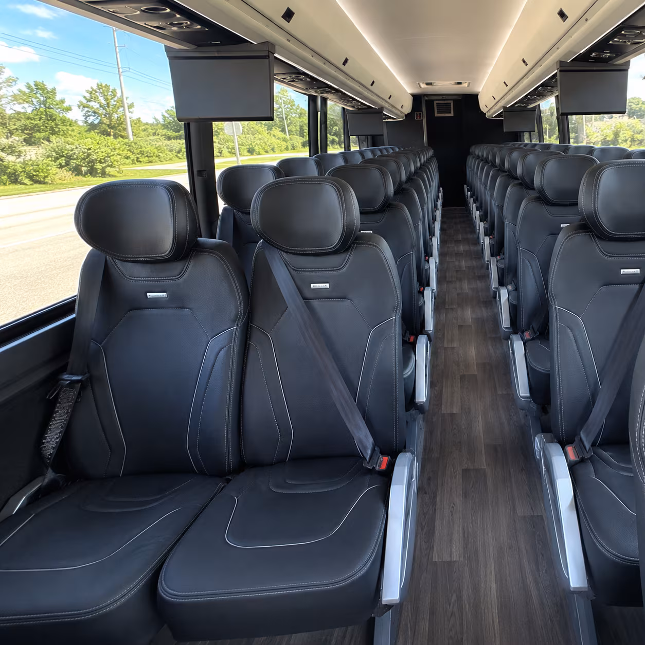 lawrence 47 passenger charter bus inside