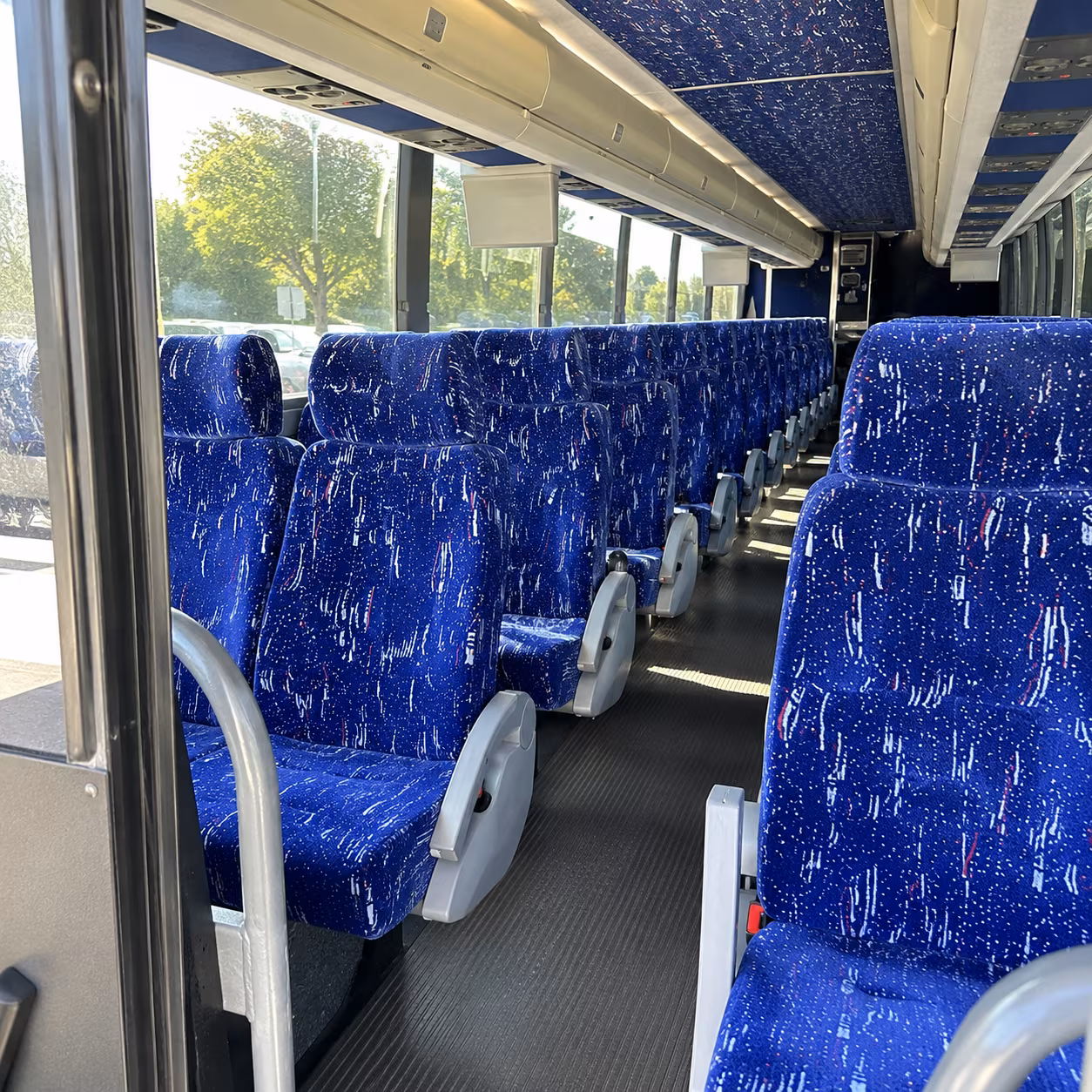 lawrence 50 passenger charter bus inside