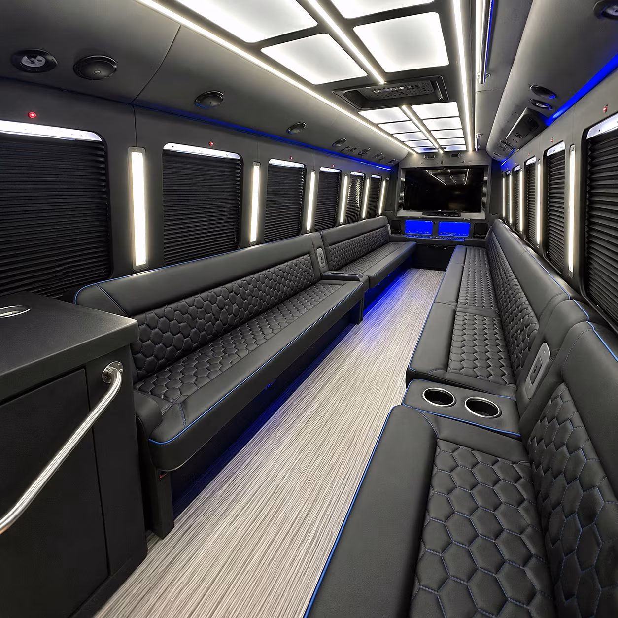 rent a party bus in lawrence for dinner and photos before the dance